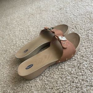 Dr. Scholl's shoes Women’s Classic Sandal Faux Wood slide sandal
